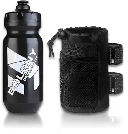 Fahrrad Flaschenhalter Set,Getränkehalter mit 610ML Flaschen, Universal Fahrrad Wasserflasche Käfig Halterungen, Sport Trinkflaschenhalter mit Netztaschen für MTB, Folding, Outdoor Radfahren