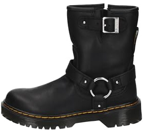 Dr. Martens Genaya Rigger Girls' Motorcycle Boots, Black, 34 EU