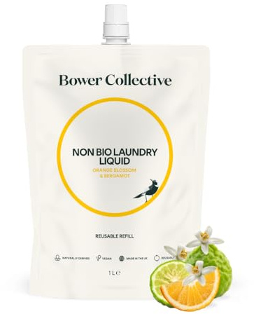 Bower Collective Non-Bio Laundry Liquid Refill – Fresh Linen (1 Litre, Orange Blossom & Bergamot)