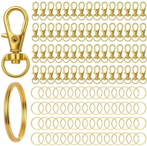 120Stk Schlüsselanhänger Ringe Set:60Schlüsselringe&60Karabinerhaken(Gold) | Schlüsselanhänger Selber Machen,Schlüsselanhänger Gold,Karabiner Schlüsselanhänger Basteln, Diy Schmuck Zubehör