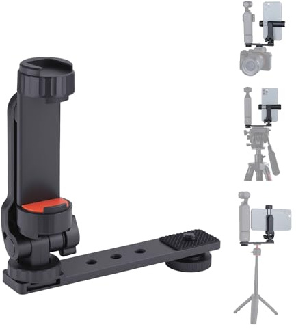 UTEBIT Soporte para Teléfono Compatible con dji Osmo Pocket 3, Accesorios de Extensión para Soporte de Teléfono Móvil con Orificio Roscado de 1/4 para Usar con Trípode y Varilla de Extensión