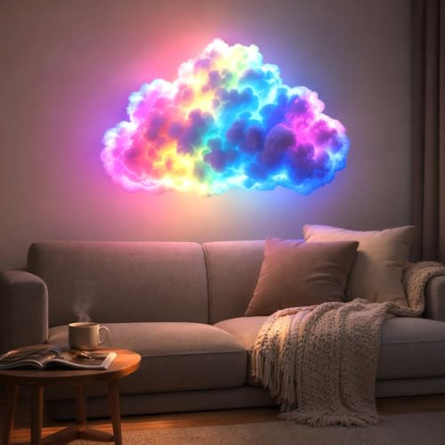 RANJIMA DIY Gewitterwolken LED Licht, DIY USB-Powered Thundercloud LED Light Decor, 3D Gewitterwolken Leuchte Dekorations Set, Multicolor Dynamisches Licht für Zimmer Schlafzimmer Spielzimmer Party