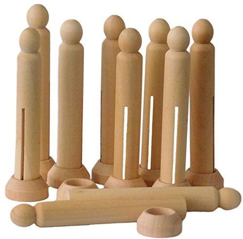 Creation Station Dolly Pegs with Stands, Natural