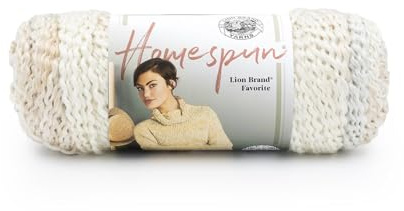 Lion Brand Yarn Homespun Yarn, Soft Bulky Yarn for Knitting, Crocheting, and Crafting, 1 pack, Pearls