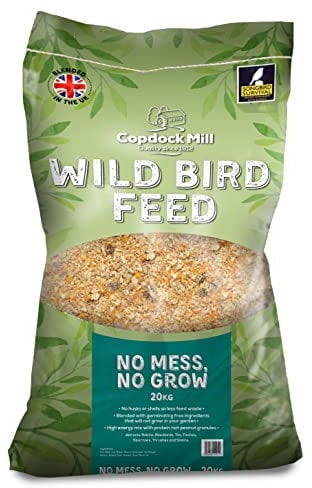 Copdock Mill No Mess Wild Bird Seed Mix 20kg - All Year Round Small Seed Mix With Protein Rich Peanuts - 100% Natural Nutritional Feed