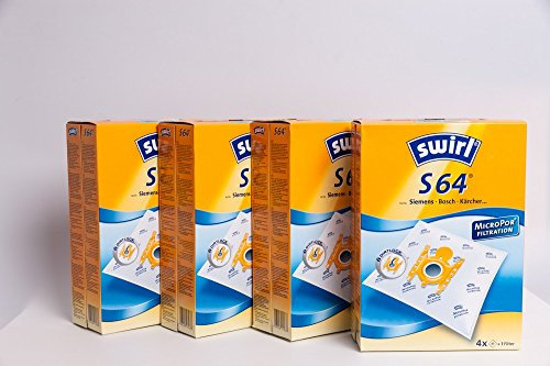 4 x Swirl Papierbeutel S 64 / S 66 MP Staubsaugerbeutel passend für Micropor