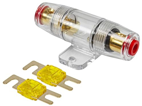 tomzz Audio 5800-050 Mini ANL Sicherungshalter transparent für Kabel bis 25qmm + 2 x 150A Sicherung