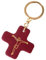 Holyart Schluesselhaenger Quadrat Kreuz Leder Heilig Antonio aus Padua, Braun