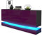 Vladon Sideboard City, Made in Germany, Schwarz matt/Brombeer Hochglanz inkl. LED - Moderne Kommode für Ihr Wohnbereich (178 x 72 x 38 cm)