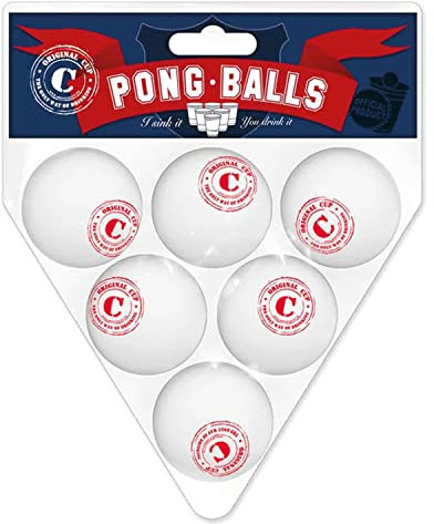 Offizielle Beer Pong Balls | 6 offizielle weiße Beer Pong Bälle | Extra Beer Pong Bälle | Offizielle Wettbewerbe | Trinkspiel | Party und Aperitif Spiel | House Party | OriginalCup®