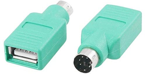 I59 Adapter PS2 PS/2 Stecker auf USB 2.0 Buchse Konverter für PC Maus Tastatur, ermöglicht den Anschluss von Maus oder Tastatur mit USB-Anschluss