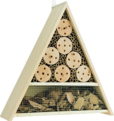 Insektenhotel Maison - Dreieckiges Insektenhaus für Käfer und Bienen mit Bambus