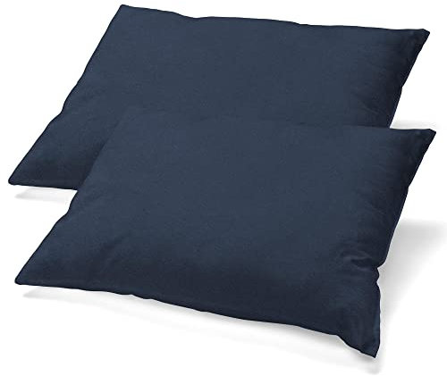CelinaTex BeBasic Kissenbezug Doppelpack 40 x 80 cm dunkel blau Mikrofaser Kopfkissen Bezug Jersey