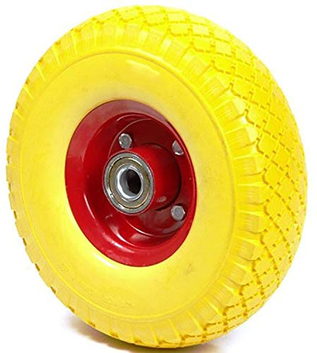 Topolenashop RUOTA IN GOMMA PER CARIOLLA 4.10/3.50 - 4 6 PR COMPLETA DI CERCHIO IN FERRO PIENA, 260 LB (200 KG), MEDIA, SENZA FINITURA