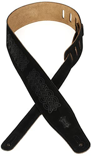Levy's MS26CK-BLK Gitarrengurt Suede Leather Celtic Knot Emboss 2 1/2 - Black