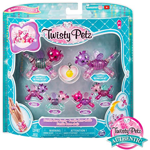 Twisty Petz, Braccialetti Trasformabili Versione Famiglia, Confezione da 6 Pezzi, 2 Standard e 4 Cuccioli, Modelli Assortiti, dai 4 Anni
