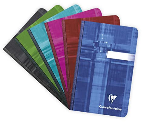 Clairefontaine 9596C - Kladden / Heft Metric, 9x14cm mit Softcover, 96 Blatt liniert 90g, 1 Stück, farbig sortiert