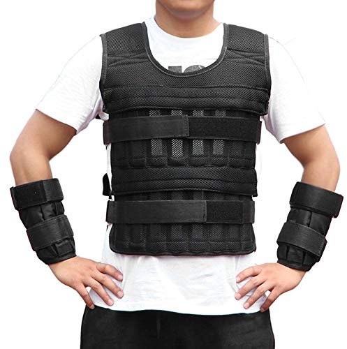 Ginyia Krafttraining Weste, Oxford Tuch atmungsaktiv Gewichtstraining Weste 50 kg Gewicht Weste Krafttraining Jacke für Workout Fitness Gewicht Weste