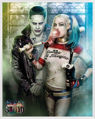 Suicide Squad Poster Mini-Poster und Kunststoff-Rahmen - Joker and Harley Quinn (50 x 40cm)