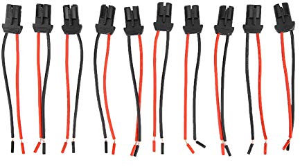 KIMISS 10pcs T10 Wedge Glühbirne Buchse Stecker Lampenfassung LED Sockel Basis Gummi für PKW LKW Boot (Rot + Schwarz)
