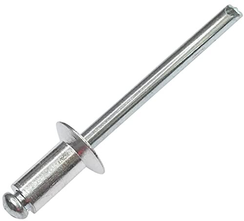AERZETIX - C48254 - Satz von 100 Blindnieten mit senkkopf blindniet Ø4.8x9mm - aluminium - stahl - DIN 7337 - popnieten - nieten mit bruchfest stange - für montage von metallteilen