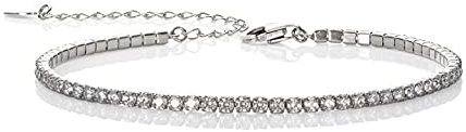 namana 925 Sterling Silber Tennis Armbänder für Frauen und Mädchen, zierliches Tennisarmband mit Zirkonia Steinen, Sterling Silber Schmuck-Geschenke für Damen, Silber Armkette für Damen