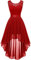 BeryLove Vokuhila Robe de cocktail élégante pour mariage, robe festive sans manches, robe de demoiselle d'honneur, rouge, XL