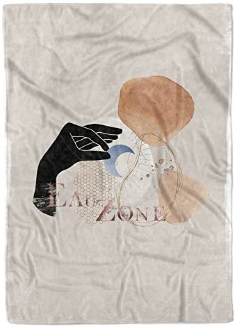 Handtuch Strandhandtuch Saunatuch Kuscheldecke Kunstvoll Halbmond Hand Spirituell Mot Größe 180 x 130 cm (Tagesdecke - Sherpa Flies)