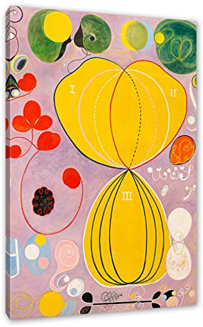 Pixxprint Hilma af Klint - Adulthood, Größe: 60x40cm, Leinwandbild, fertig gespannt, Wandbild, Dekoration, Kunstdruck, kein Poster