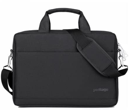 Cicilin Sacoche pour Ordinateur Portable 15 Pouces Housse Sac à Main Porte-Documents à Bandoulière Imperméable noir