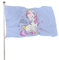 Dekoratives Hausflagge, Hof-Banner, Happy Unicorn Princess-Druck, alle Jahreszeiten, Feiertage, Willkommensflagge, Rasen, hängende Dekoration, 90 x 150 cm