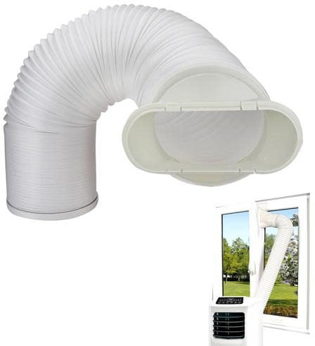 Klimaanlage Abluftschlauch, PVC flexibel Abluftschlauch für Klimagerät Ø150mm, Klimaanlage Schlauch Mit Schlauchverbinder, Für Mobile Klimaanlagen(Ø150mm, 1,5 M) (Weiß)