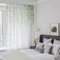 M&W DAS DESIGN Gardinenschal Blätter Bedruckt Store Gardinen halbtransparent Stoff Voile Dekoschal lichtdurchlässig Fensterschal Ösenschal weich (2 Stück)