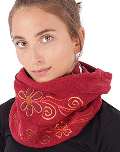 PUREWONDER Damen Schal Schlauchschal Rundschal Loop Fleece lp30 Rot