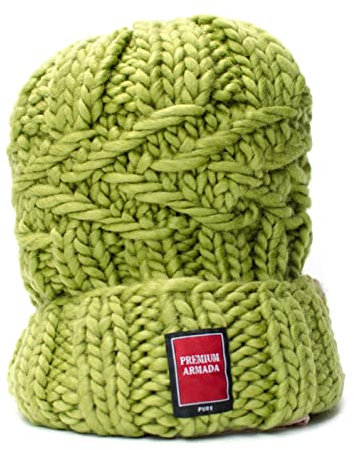 PREMIUMARMADA Dicke Wintermütze XXL Herren Damen Strickmütze Beanie Mütze Elastisch atmungsaktiv warm cool Winter Erwachsene (grün)