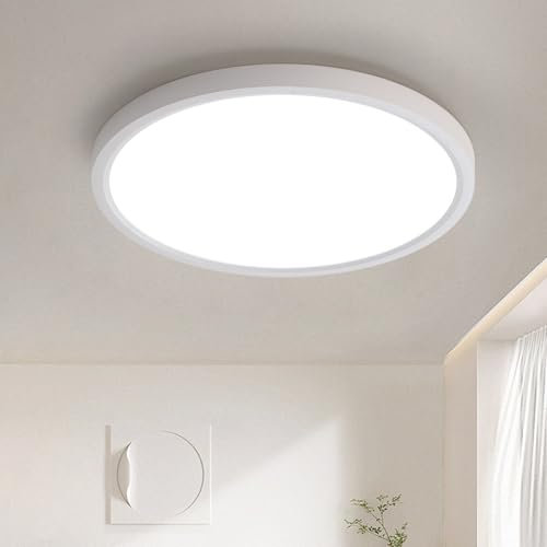 JDONG LED Deckenlampe 72W Dimmbar Rund Weiß Deckenleuchte 60CM mit Fernbedienung IP44 Wasserdichte Decken Ultra Dünn 2.5CM Ideal für Wohnzimmer Schlafzimmer Küchen Arbeitszimmer Esszimmer Badezimme
