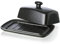 Large Porcelain Butter Dish with Lid, Candiicap Classic Matte Butter Keeper for Countertop, Large Butter Holder for Butter Storage & Home Kitchen Decor, Dishwasher Safe (Matte Black)