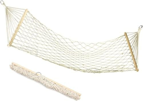 STOYRB Camping Hamac en Plein Air, Hamac en Maille Tissée 200 x 80 cm, Super Respirant, Anti-Roulis, pour Intérieur Extérieur, Jardin, Camping, Plage, Charge Max 200 kg
