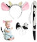 TSHAOUN 3 Stück Kuh Kostüm Set, Tierkostüm Set, Kuh Haarreif Fliege Schwanz, Kuh Kostüm Kinder, Cosplay Verkleidung Zubehör, für Karneval, Halloween, Geburtstag Party, Kostüm Partys