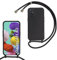 MBSLFY Silikon Handykette für Samsung Galaxy A51 4G Hülle mit Band,Silikon Necklace Handyhülle mit Abnehmbar Kordel zum Umhängen Stossfest Bumper Handy Schutzhülle für Samsung Galaxy A51 4G, Schwarz