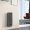 EMKE Radiateur 60x24cm,Radiateur design vertical à tube ovale, Anthracite, simple couche, radiateur eau chaude
