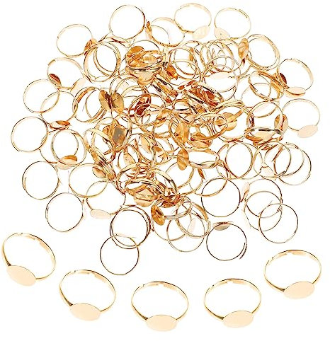 TOPPERFUN 100stücke Einstellbare Ringrohlinge Basis Für Finger- Grundlage Für Schmuckgestaltung Für Kreative Bastelprojekte