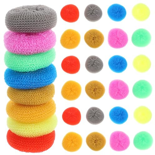 ULTECHNOVO 30st Bunter Topfreiniger Aus Kunststoff Küchenreinigungsschwamm Topfwäscher Pfannenwäscher Runde Topfreiniger Schüsselwäscher Geschirrspülschwämme Geschirrspülkugel Bürste
