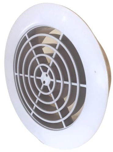 CABLEPELADO Rejilla ventilación, Difusor Circular de Ventilación, Rejilla de Aire Circular, Rejilla Extracción aire, Diámetro externo 125 mm, Diámetro interno 90 mm, Redondo, Plástico, Blanco