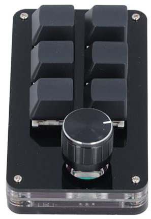 NOENNULL Programmazione Macro Pad, Tastiera da Gioco Meccanica Mini Macro Funzionamento Semplice 5 V 1 A Design Ergonomico Configurabile Interruttore Rosso Ampia Applicazione per i Media