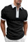 Elegancity Poloshirt Herren T Shirt Herren Zipper Kurzarm Sommer Golf Polo Shirts für Männer Sport Tennis Polohemd Regular Fit Schwarz Large