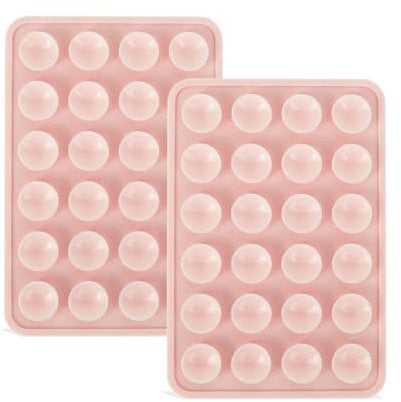 2 Piezas Ventosa Movil, Multipropósito Ventosa para Movil,Ventosas de Silicona, Soporte Movil Ventosa, Soporte Cuadrado para Teléfono Móvil, Multipropósito Ventosa para Carcasa de Telefon (Rosa)