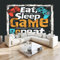 Papier Peint Panoramique 3D Graphismes de Jeux VidéO RéTro Intissé Poster Murale Décoration Noir pour Salon Chambre Fond De Mur Tv Papier Peint Murales 400x280cm