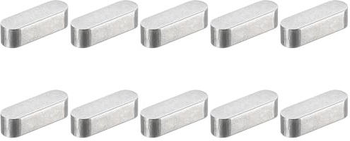 QUARKZMAN 10Pcs Clé à Plume à Extrémité Ronde 8x7x25mm Acier Inoxydable | Clavette Parallèle Professionnelle pour l'Industrie Mécanique