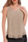 DRESSTELLS Pailletten Oberteil Damen Glitzer Top Spaghetti Ärmellos Shirt Metallic Blaues Glitzertop Frauen Party Sommer Outfit Sexy Vest Disco Tshirt Champagne S